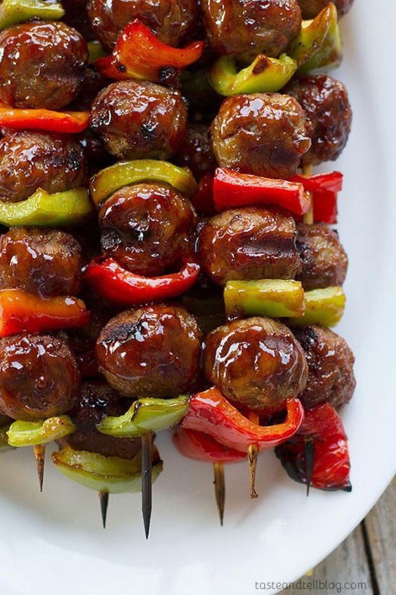 Sweet and Sour Meatball Skewers Sweet and Sour Meatball Skewers